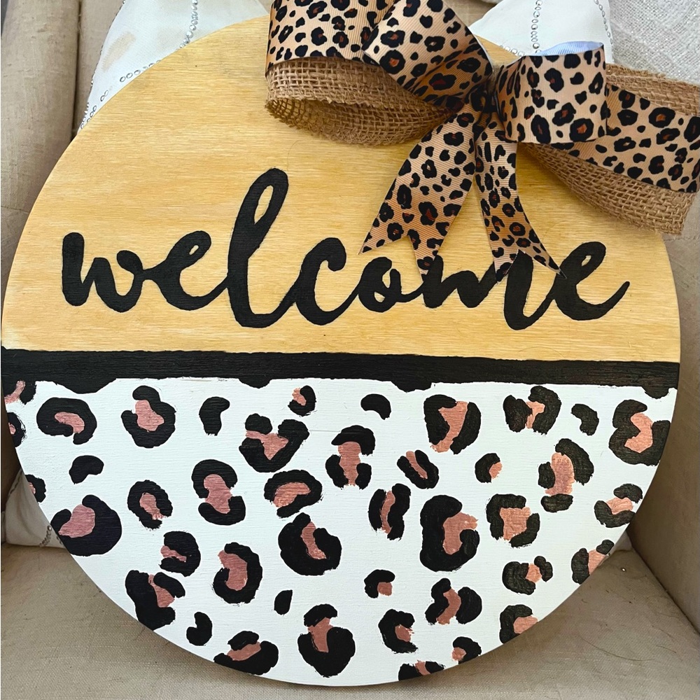 Cheetah Print Welcome Sign